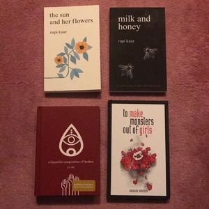 bundle of 4 poetry books, Rupi Kaur etc.